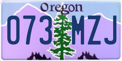 OR license plate 073MZJ