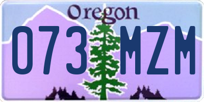 OR license plate 073MZM