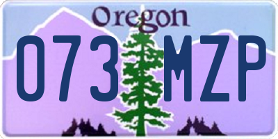 OR license plate 073MZP