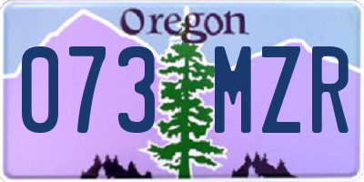 OR license plate 073MZR
