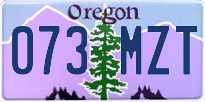 OR license plate 073MZT