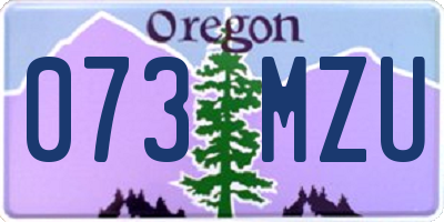 OR license plate 073MZU