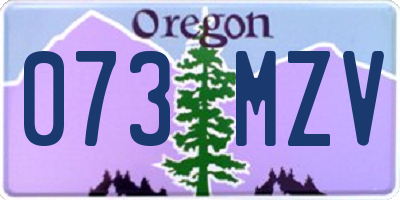 OR license plate 073MZV