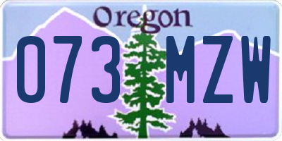 OR license plate 073MZW