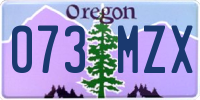 OR license plate 073MZX