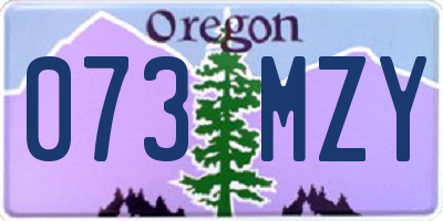 OR license plate 073MZY