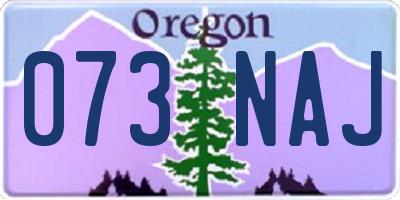 OR license plate 073NAJ