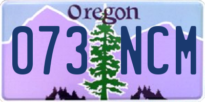 OR license plate 073NCM