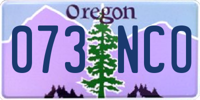 OR license plate 073NCO