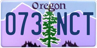 OR license plate 073NCT