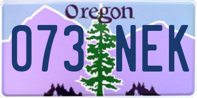 OR license plate 073NEK