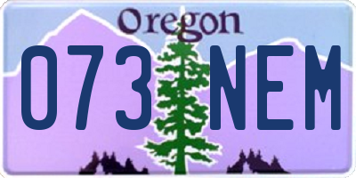 OR license plate 073NEM