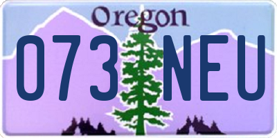 OR license plate 073NEU