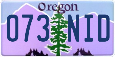 OR license plate 073NID