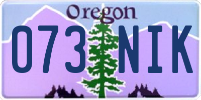 OR license plate 073NIK