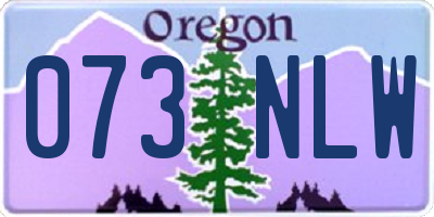 OR license plate 073NLW