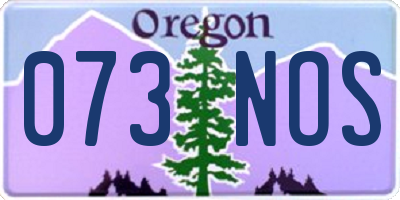 OR license plate 073NOS