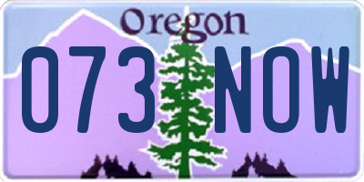 OR license plate 073NOW