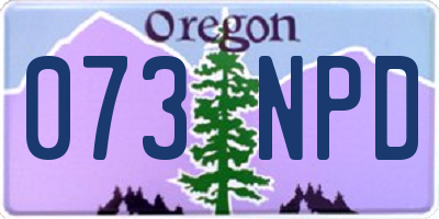 OR license plate 073NPD