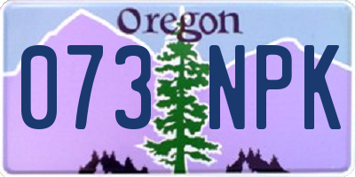 OR license plate 073NPK