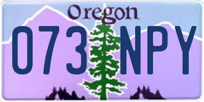 OR license plate 073NPY