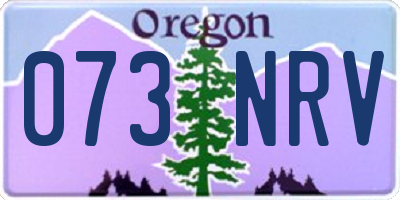 OR license plate 073NRV