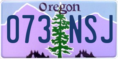 OR license plate 073NSJ