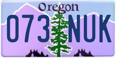OR license plate 073NUK