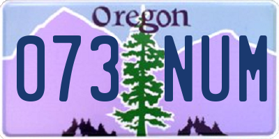 OR license plate 073NUM