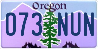OR license plate 073NUN
