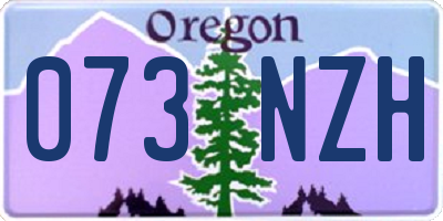 OR license plate 073NZH