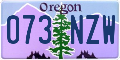OR license plate 073NZW