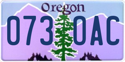 OR license plate 073OAC