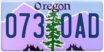 OR license plate 073OAD