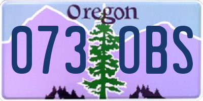 OR license plate 073OBS