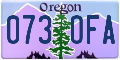 OR license plate 073OFA
