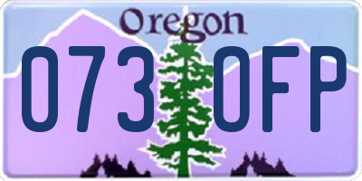 OR license plate 073OFP