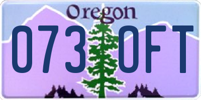 OR license plate 073OFT