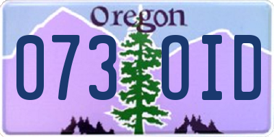 OR license plate 073OID