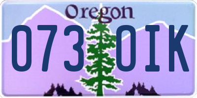 OR license plate 073OIK