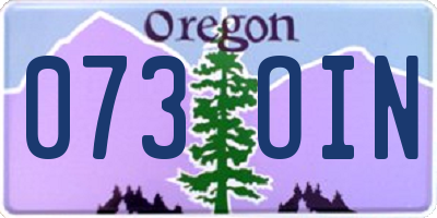 OR license plate 073OIN