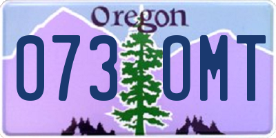OR license plate 073OMT