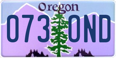 OR license plate 073OND