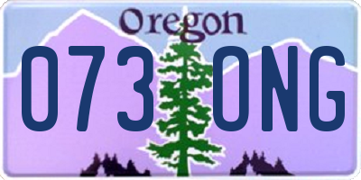 OR license plate 073ONG