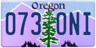 OR license plate 073ONI