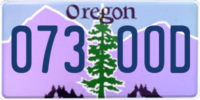 OR license plate 073OOD