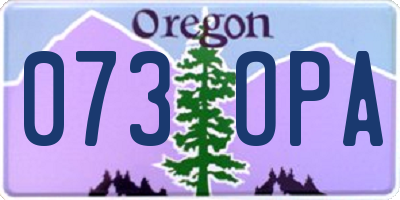 OR license plate 073OPA