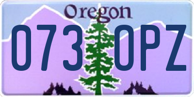 OR license plate 073OPZ