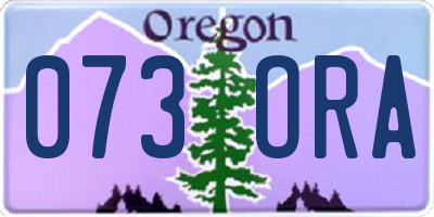 OR license plate 073ORA
