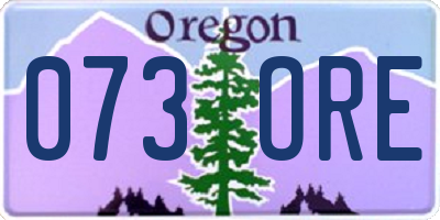 OR license plate 073ORE